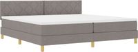 vidaXL LED Boxspring Bed met Hoofdeinde Taupe 200 x 200 cm Stof