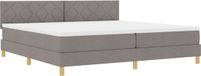 vidaXL LED Boxspring Bed met Hoofdeinde Taupe 200 x 200 cm Stof