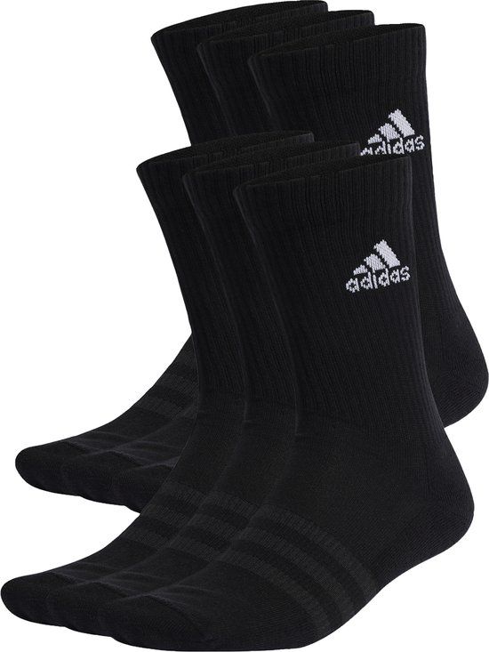adidas Sportswear Gevoerde Sokken 6 Paar - Unisex - Zwart - Maat 37-39
