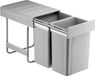 Wesco Big Double Inbouw Prullenbak - 52 l (2 x 26l) - Grijs