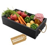 BOGATECO Houten kist Natuur 60x35x14,5 cm Zwart