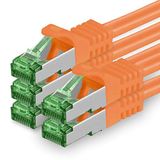 1aTTack.de CAT7 LAN-netwerkkabel 5x 0,25m 10Gbps Ethernet SFTP - oranje