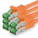 1aTTack.de CAT7 LAN-netwerkkabel 5x 0,25m 10Gbps Ethernet SFTP - oranje