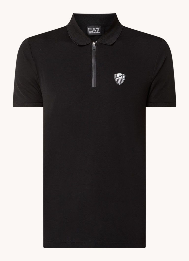 Emporio Armani Regular Fit Polo met Logo en Halve Rits