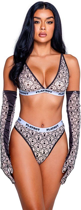 Playboy Lingerie Bunny Sport Tweedelige Set - Wit - S