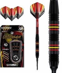WINMAU Outrage 2 Brass Soft Tip - 18 Gram - Zwart