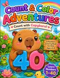 Kawaii Capybara Numbers Coloring Book
