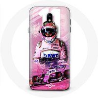 Maniacase Hoesje voor Samsung Galaxy J5 2017 Formule 1 Sergio Pérez F1 Coureur Roze