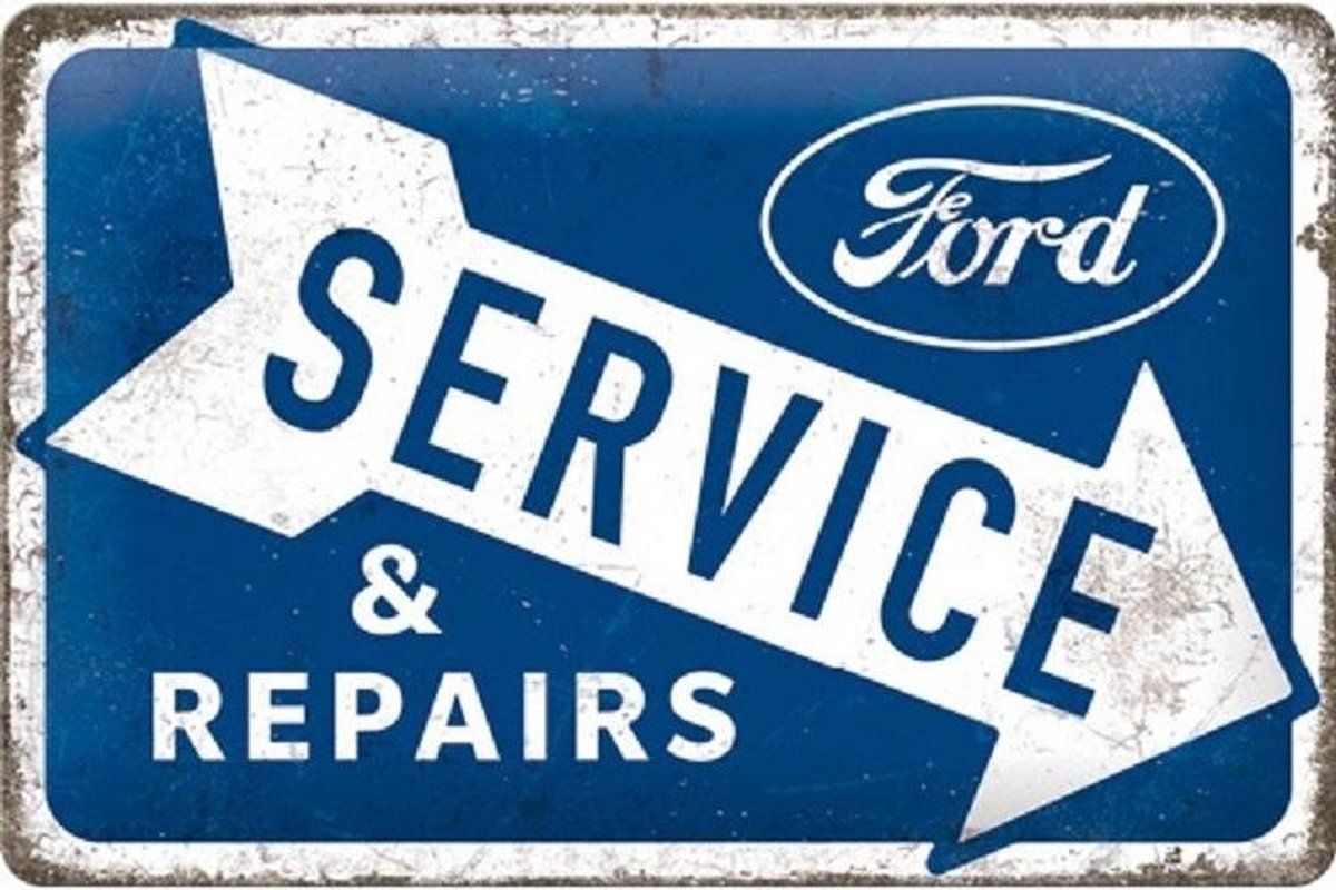 Nostalgic Art Metalen Retro Bord Ford - Service & Repairs - 20 x 30 cm