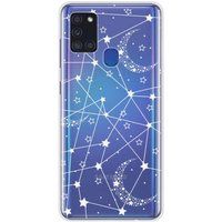 Samsung Galaxy A21S Lignes etoilees bedrukt siliconen hoesje