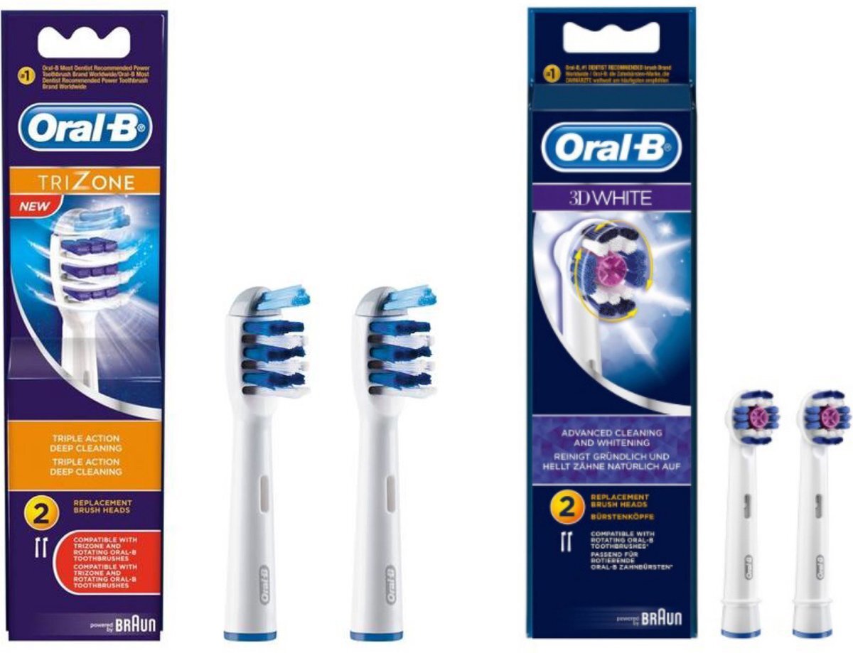 Oral-B ORAL-B - Opzetborstels - TRIZONE + 3D WHITE - Elektrische tandenborstel borsteltjes - Voor een stralend gebit - COMBIDEAL