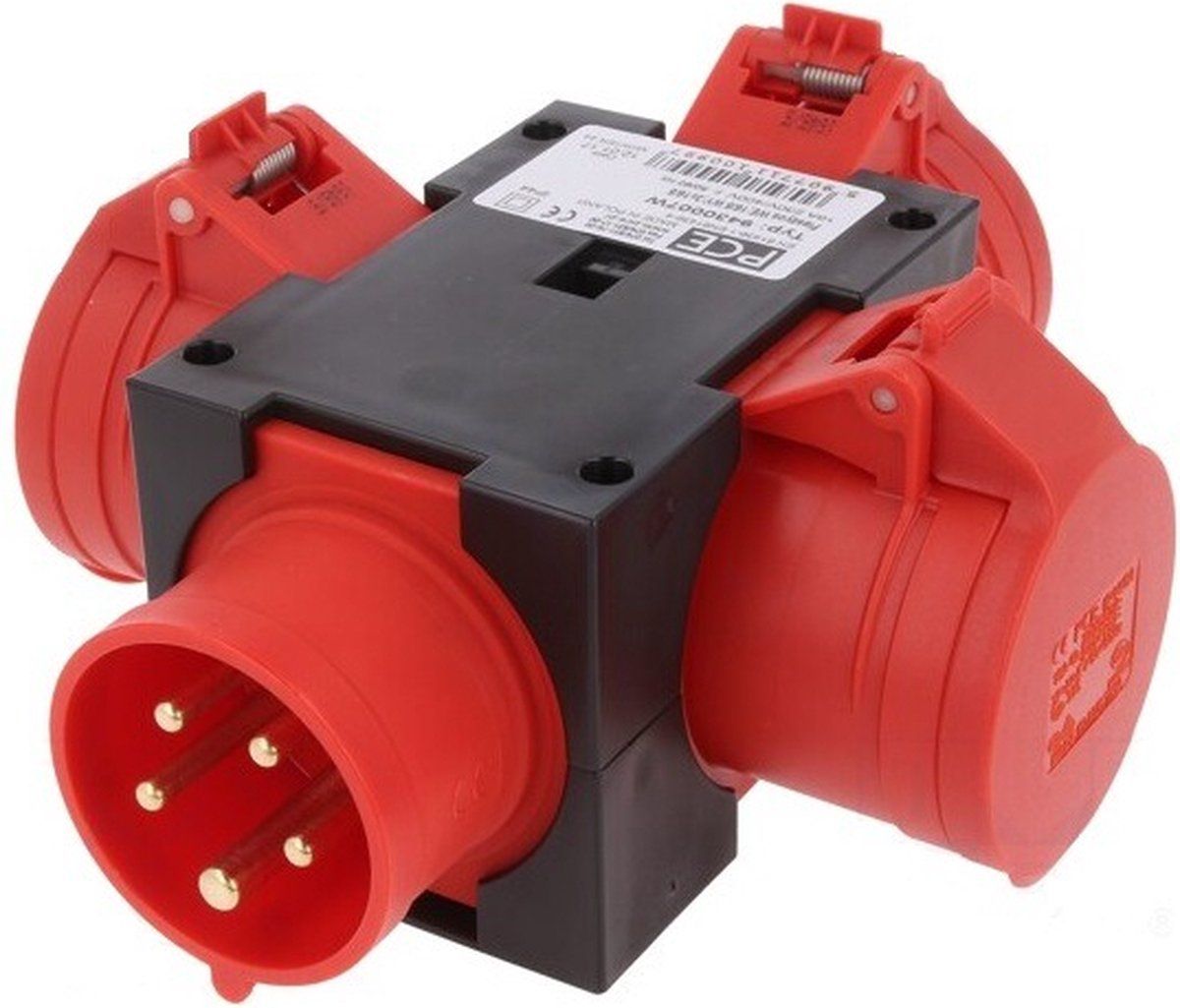 ABC-LED 400V Splitter - IP44 - 16A - 3-voudig - Rood