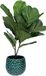 Mega Collections Plantenpot/bloempot Pebblo - keramiek/geglazuurd - blauw - druppels - D15 x H13 cm