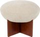 Housecraft Living Ufo Poef op Houten onderstel Rond 51 cm Beige/ Bruin