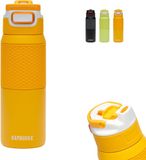 Kambukka Elton Geïsoleerde waterfles 750ml - Mango Maniac met 3-in-1 lid en makkelijke reiniging - Oranje