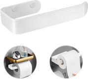 Merkloos Toiletrolhouder - Boorvrij Zelfklevend RVS - Voor Badkamer & Toilet - Wit