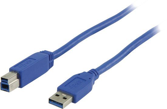 Cablexpert USB-A naar USB-B kabel - USB 3.0 - 3 meter - Blauw