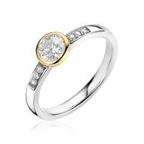 ZINZI bague à enfiler argent plaqué or jaune rond blanc 6mm ZIR1662G