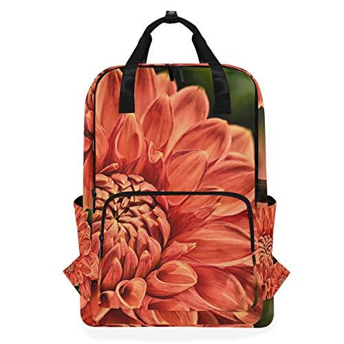 MONTOJ Travel Rugzak Rood Bloemen Dahlia School Rugzak