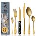 Matte Gouden Bestekset voor 6 Personen