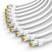 Primewire LAN-kabel CAT 7, 10 Gbit/s, S/FTP PIMF, 10 Stück, 0,5 Meter, Weiß