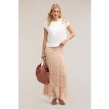 Motivi Jupe Longue Dentelle Rose Poudre Taille : 32