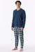 Schiesser Pyjama met V-hals en boorden deep blue