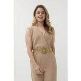 Esqualo Jumpsuit Fancy Crinkle Dark Sand Taille: XL