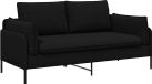 vidaXL Canapé 2 places Noir Tissu 188 x 81 x 89 cm
