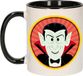 Bellatio Decorations Enge vampieren beker / mok - zwart / wit - 300 ml - Halloween Dracula beker