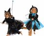 Merkloos / Sans marque Creation Gross Set van 2x Halloween decoratie heksen pop op bezem - 30 cm - blauw/zwart