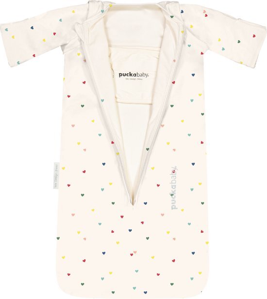 Puckababy Newborn Slaapzak Baby (0-6m) - Hearts Confetti - Katoen TOG 0.5 - Zomerslaapzak