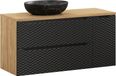 Armoire de salle de bain moderne, 120 cm de large, noir mat avec un lavabo doré