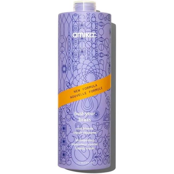 Amika BUST YOUR BRASS Cool Blonde Bond Repair Shampoo 1000ml