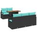 vidaXL Tuin Sofa Set 6 st 5-Aantal zitplaatsen Zwart en blauw
