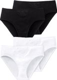 Schiesser Tai slip Cotton Essentials Zwart/wit