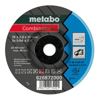 Metabo 3 Combinator 76x2,0x10 mm Inox Doorslijp- en Slijpschijf - 3 stuks