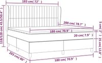 vidaXL Boxspring met matras stof blauw 180x200 cm
