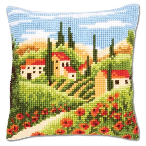 VERVACO Toscaans Landschap Kruissteek Kussen Borduurpakket 40 x 40 cm