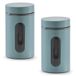 Zeller Voorraadpot - 3x - met venster - eucalyptus groen - 900 ml - D10 x H18 cm