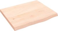 vidaXL Wastafelblad 60x50x(2-4) cm onbehandeld massief hout