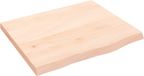 vidaXL Wastafelblad 60x50x(2-4) cm onbehandeld massief hout