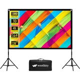 Projectiescherm wootfairy Projectiescherm met standaard, 120 inch draagbaar en opvouwbaar projectiescherm voor binnen en buiten, 16:9 4K HD achter rimpelvrij filmscherm met draagtas voor thuisbioscoop achtertuin