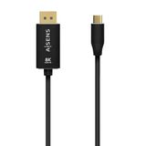 AISENS A109-0687 converterkabel aluminium USB-C naar DisplayPort 8K @60Hz, USB-C/M-DP/M, zwart, 1,8M