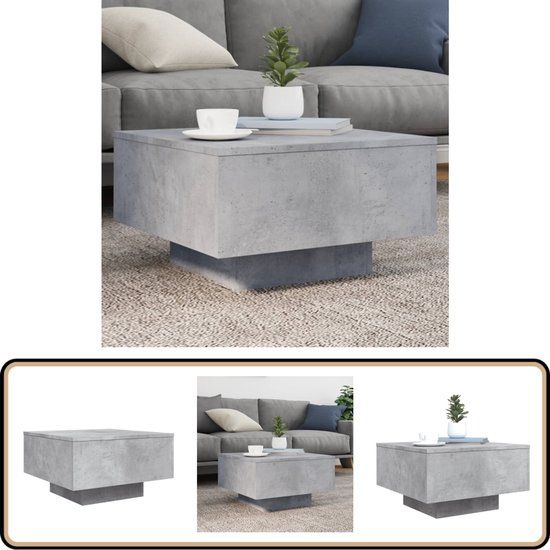 vidaXL Salontafel 55x55x31 cm bewerkt hout betongrijs