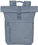 Travelite Basics Rollup Sac à dos Bleu/Gris 35L - Compartiment pour ordinateur portable 16 pouces