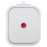 IP54 Opbouw-Schuko Stopcontact Wisselschakelaar met Verlichting - Wit