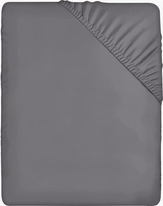 Utopia Bedding - Hoeslaken - 180 x 200 x 35 cm - Grijs