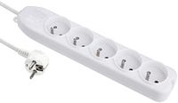 Electraline Basic 32005 stekkerdoos, 5-voudig, doorsnede 3G1 mm², wit, 1,5 m