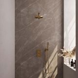 Brauer Gold Edition Thermostatische Regendoucheset Inbouw - Hoofddouche 20 cm - Geborsteld Goud